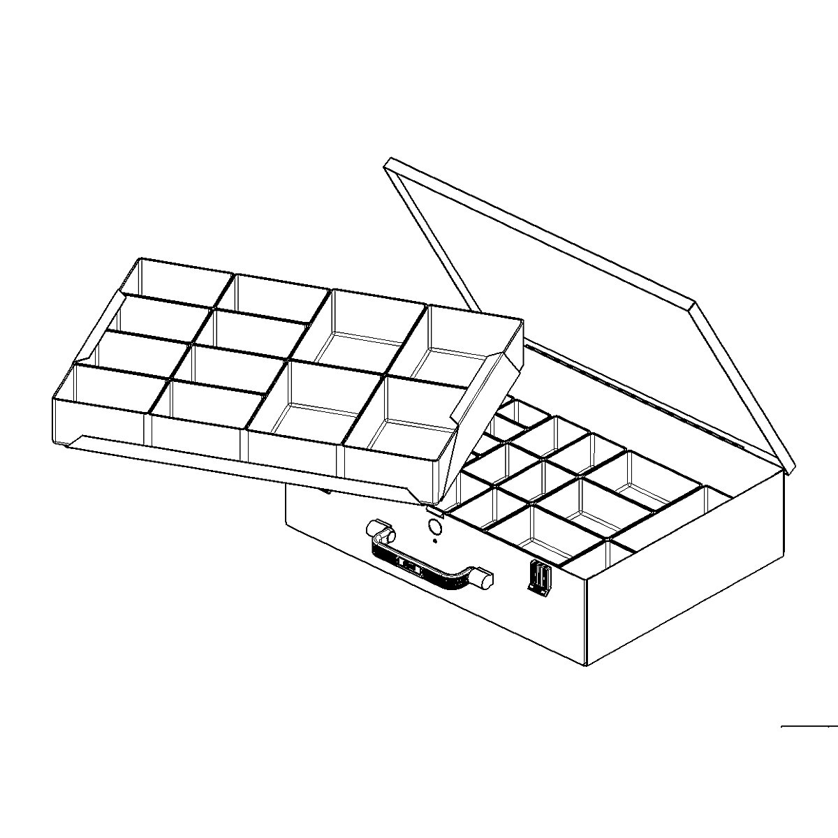 Casetă de sortimente din tablă de oțel – eurokraft pro (Imagine produs 2)-1