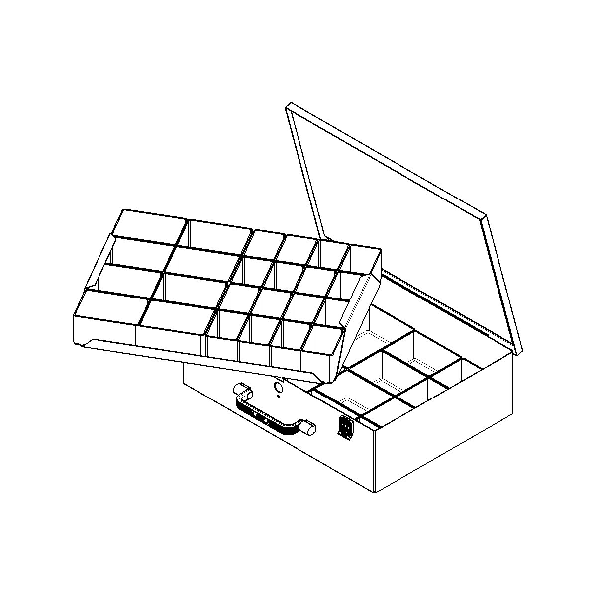 Casetă de sortimente din tablă de oțel – eurokraft pro (Imagine produs 2)-1