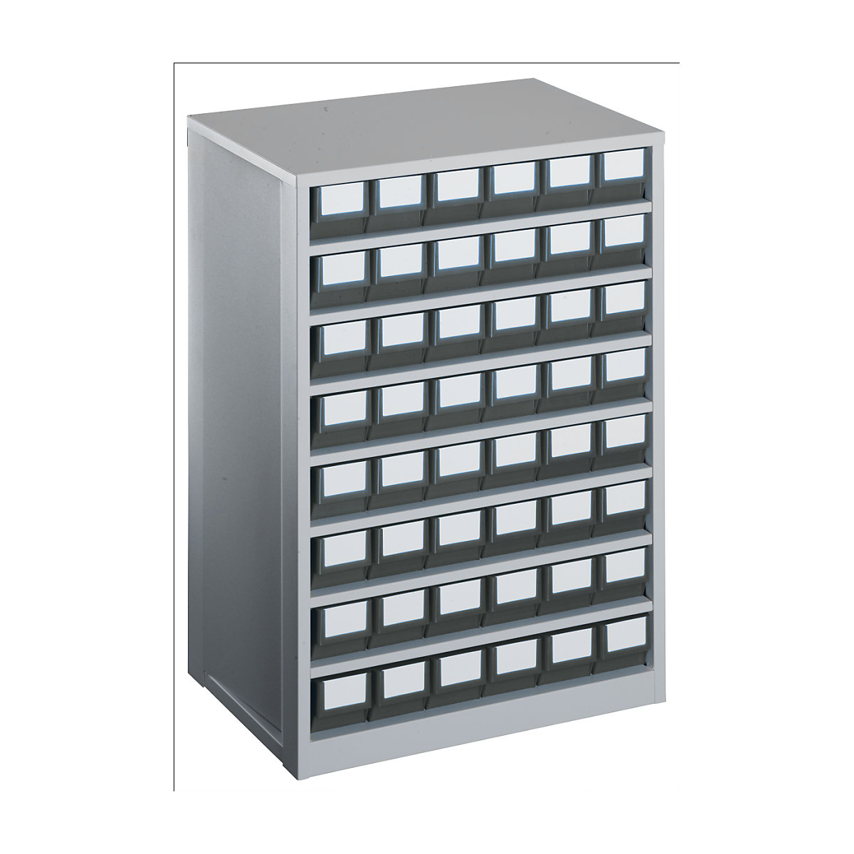 Magazie cu sertare, capacitate portantă maximă a carcasei 240 kg, î. x lăț. x ad. 862 x 600 x 417 mm, 48 sertare, sertare gri-0