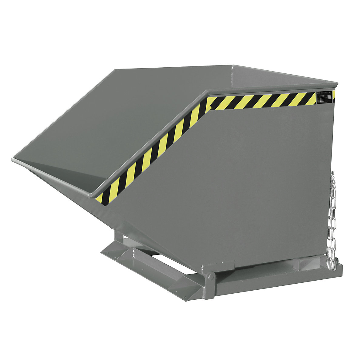 Benă basculantă cu mecanism de basculare – eurokraft pro, formă casetată, volum 0,8 m³, gri RAL 7005-0