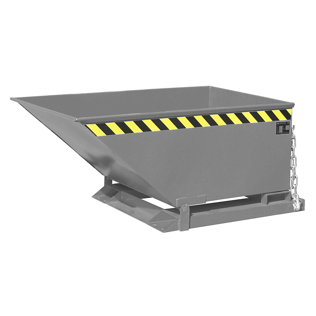 Benă basculantă cu mecanism de basculare – eurokraft pro, structură joasă, volum 0,4 m³, gri RAL 7005-0