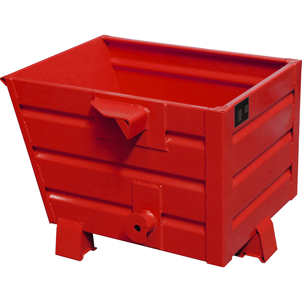 Container basculant și stivuibil pentru șpan BSL, cu bază din tablă perforată – eurokraft pro