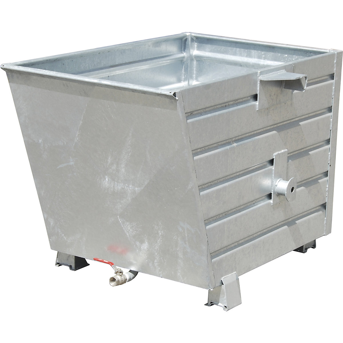 Container basculant și stivuibil pentru șpan BSS, cu inserție cu sită – eurokraft pro