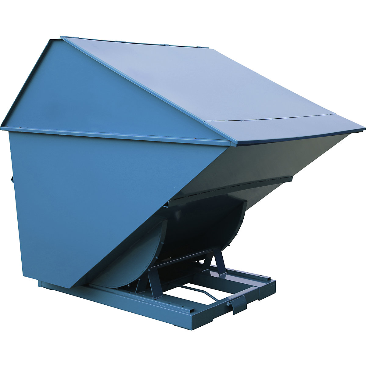 Container basculant incl. mecanism de rulare – eurokraft basic, albastru, volum 2,7 m³-0