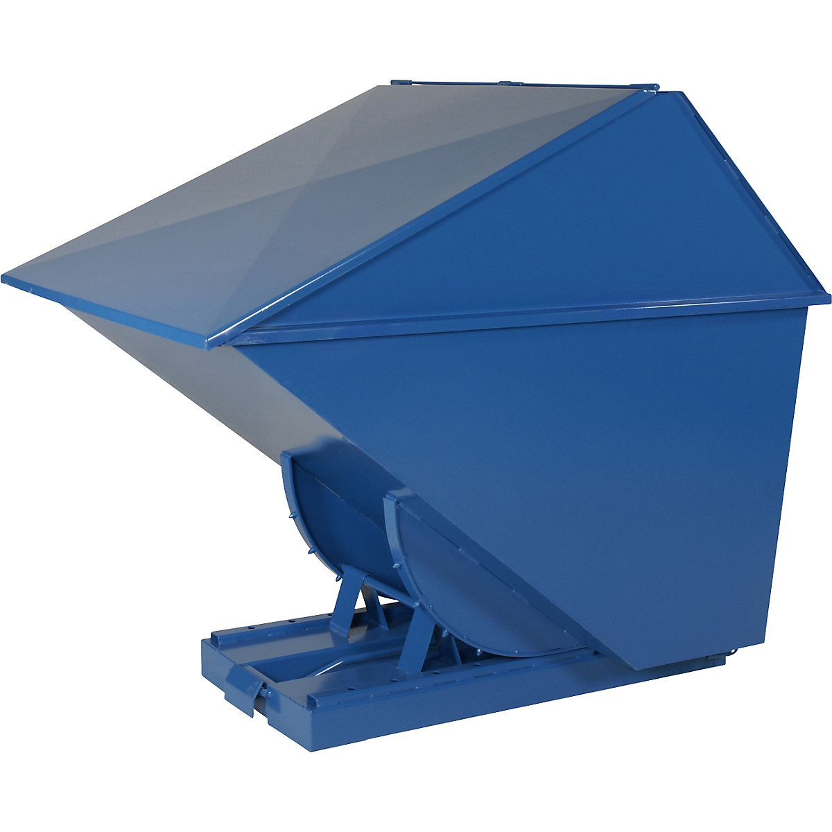 Container basculant incl. mecanism de rulare – eurokraft basic, albastru, volum 0,4 m³-0