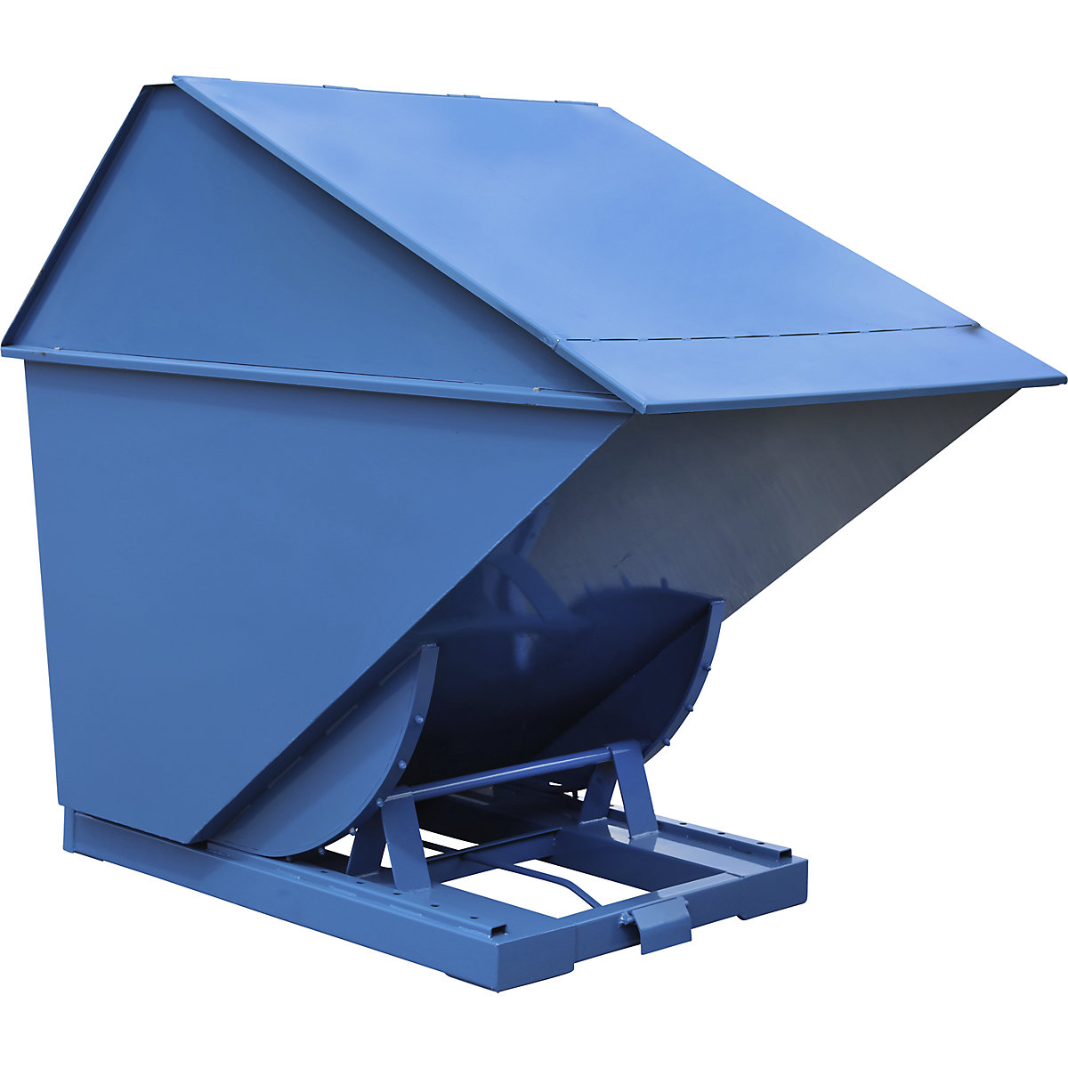 Container basculant incl. mecanism de rulare – eurokraft basic, albastru, volum 2,2 m³-0