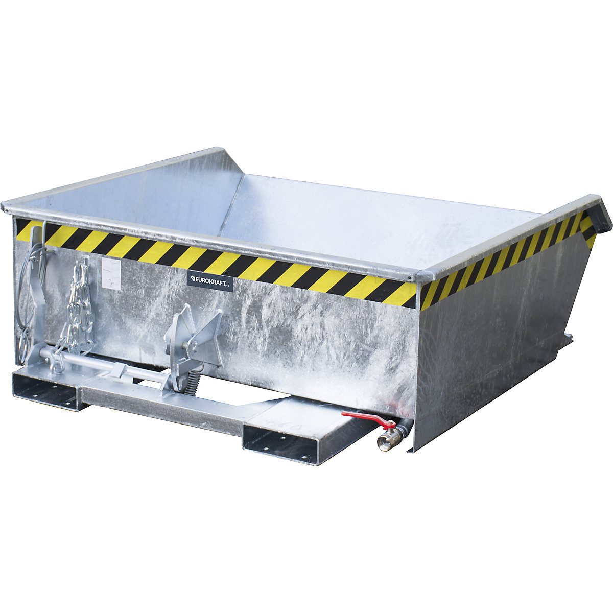Mini recipient basculant pentru șpanuri – eurokraft pro, înălțime redusă, volum 0,46 m³, zincat-0