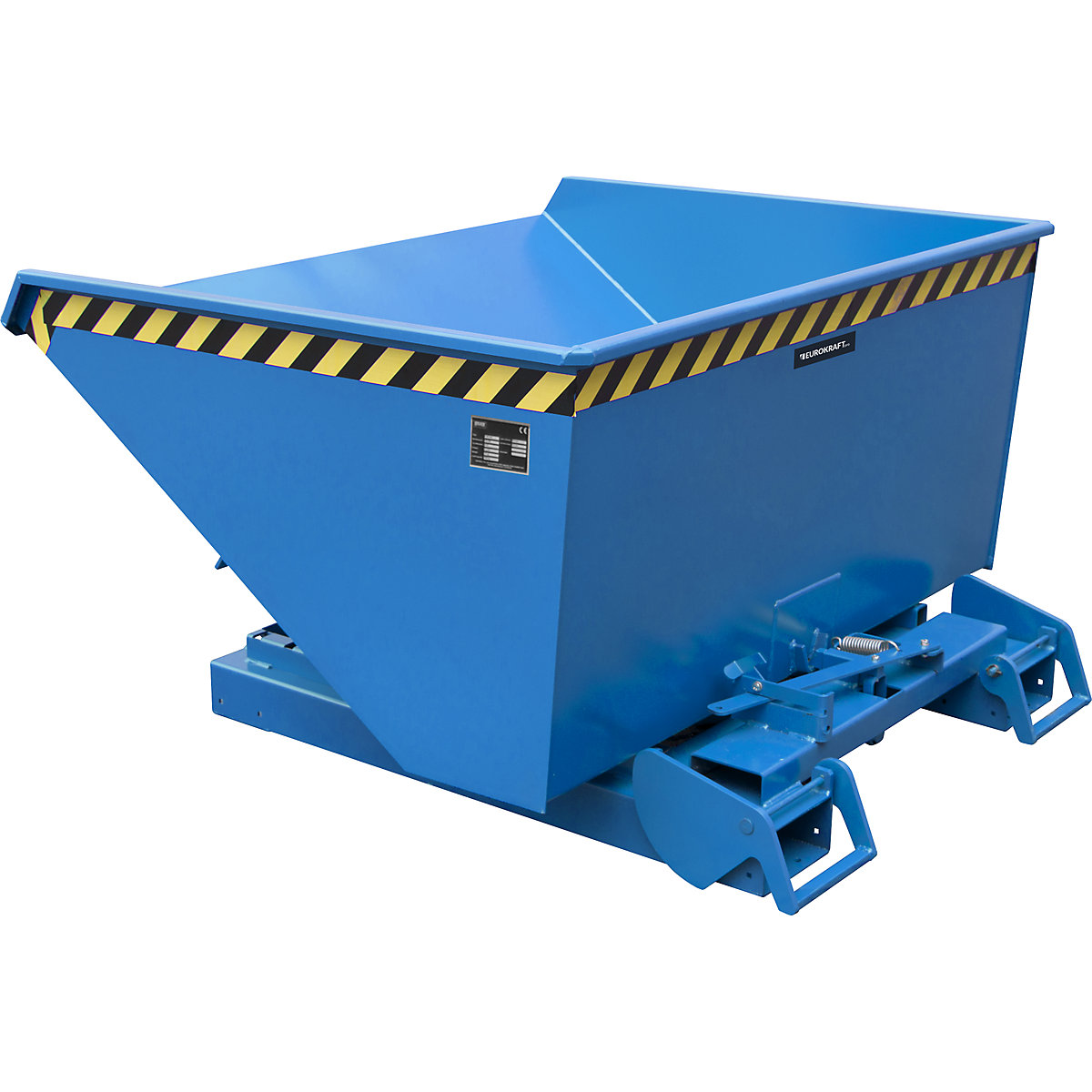 Recipient basculant automat – eurokraft pro, volum 0,6 m³, albastru RAL 5012-0
