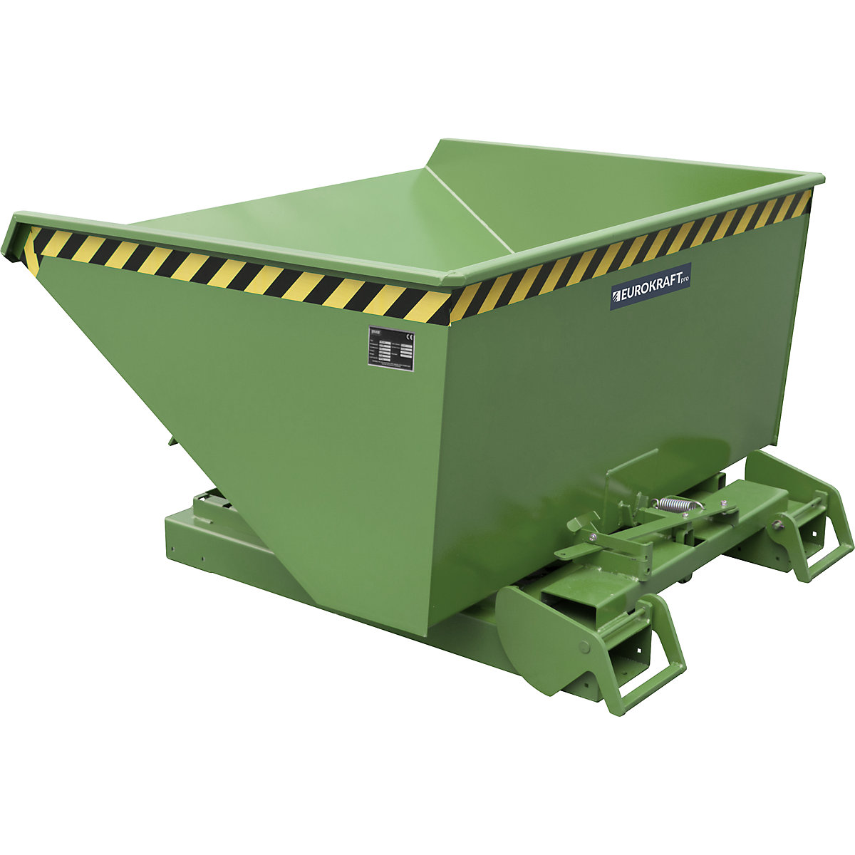 Recipient basculant automat – eurokraft pro, volum 0,6 m³, verde RAL 6011-0