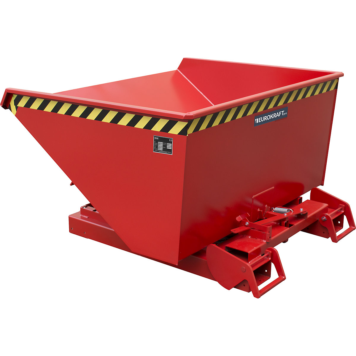 Recipient basculant automat – eurokraft pro, volum 0,6 m³, roșu RAL 3000-0