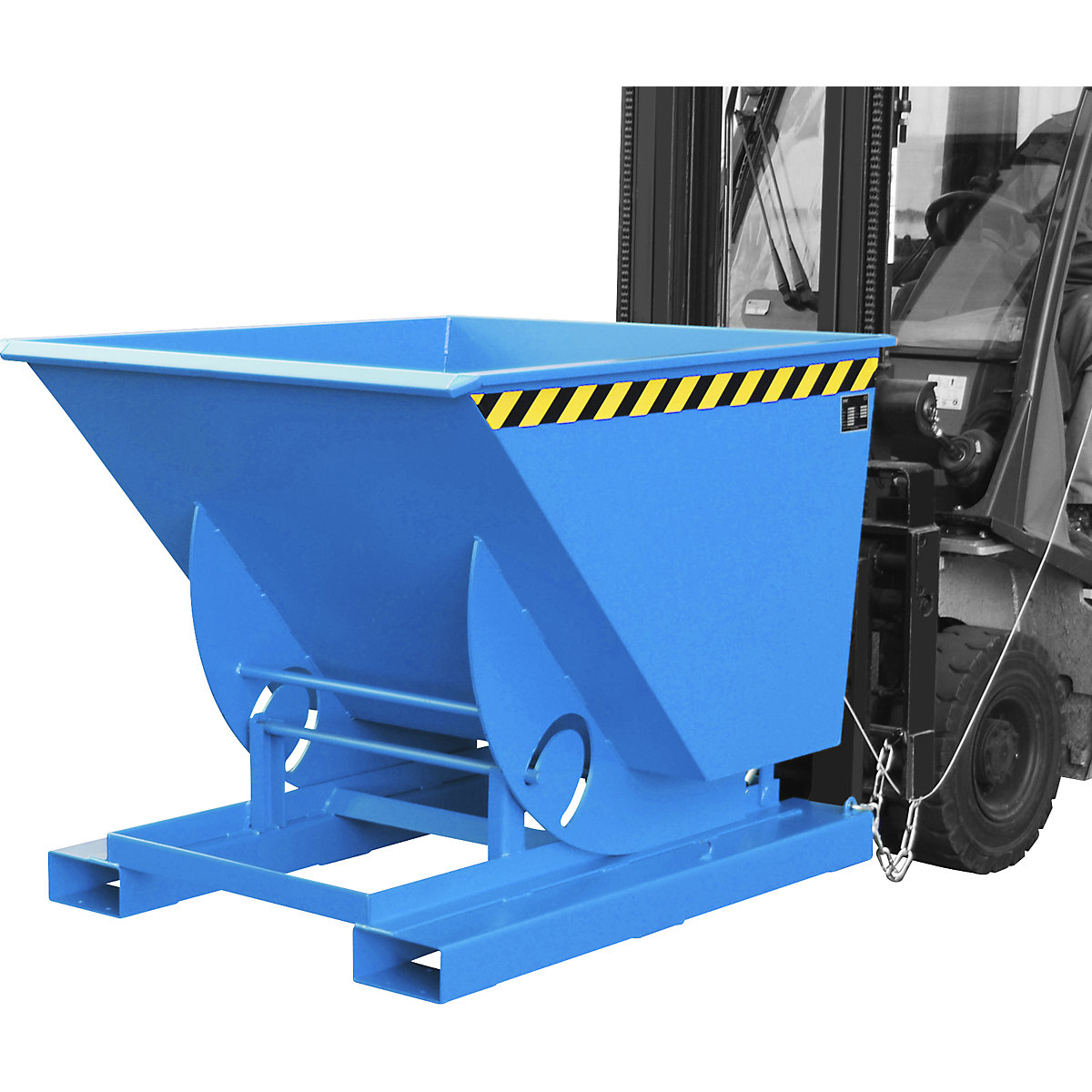 Recipient basculant compact – eurokraft pro, volum 0,5 m³, albastru deschis-0
