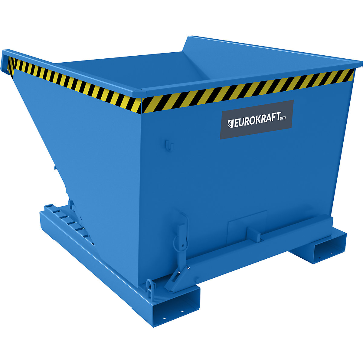 Recipient basculant incl. mecanism de rulare – eurokraft pro, volum 0,6 m³, lung. x lăț. x î. 1260 x 1070 x 835 mm, albastru-0