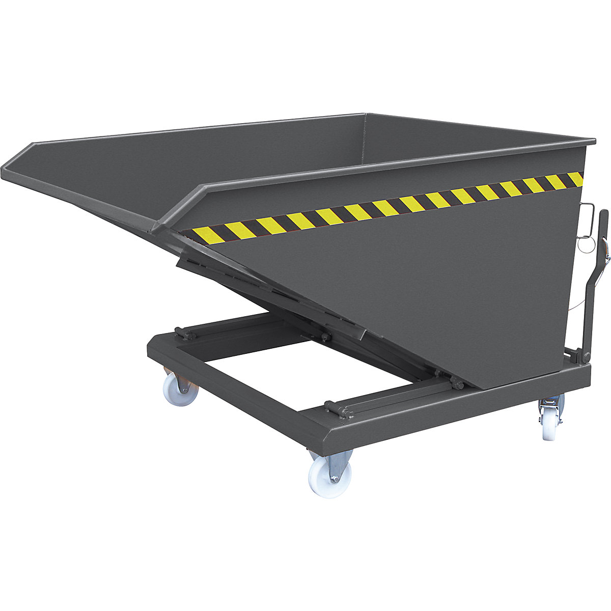 Recipient basculant, cu mecanism de basculare tip foarfecă, volum 500 l, gri antracit RAL 7016-0