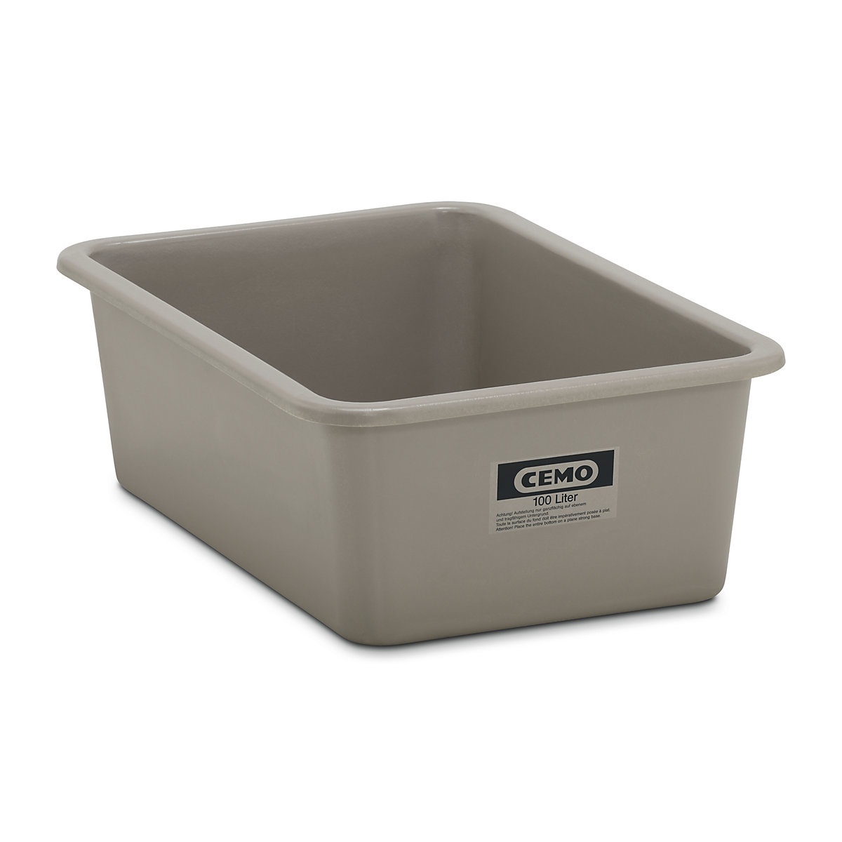 Container mare din fibră de sticlă – CEMO, capacitate 100 l, lung. x lăț. x î. 872 x 571 x 284 mm, gri-0