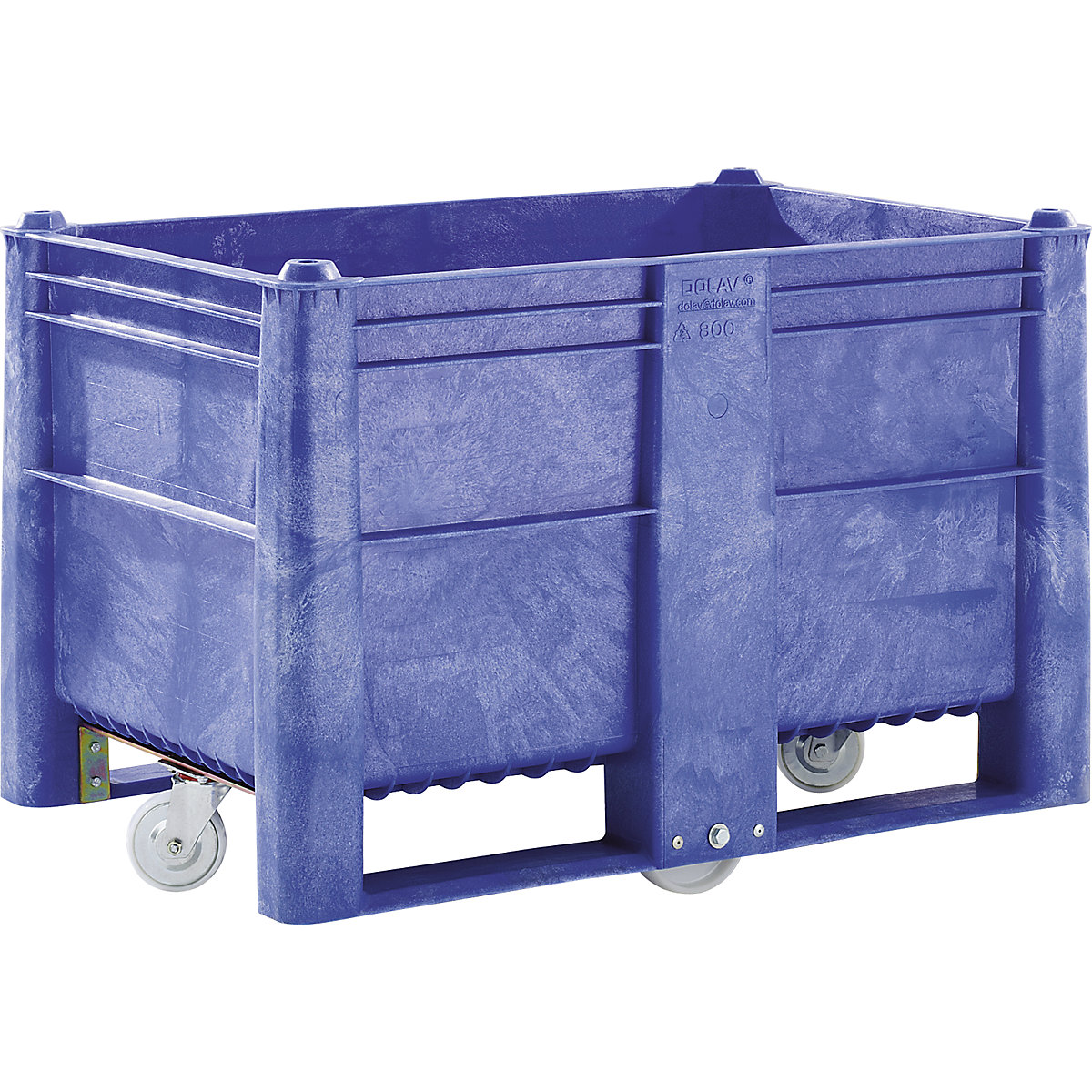 Container mare din polietilenă, capacitate 500 l, model cu 2 tălpi, 4 roți-0