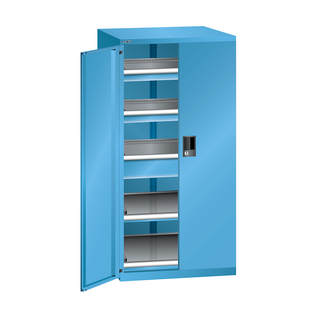 Zásuvková skříň s otočnými dveřmi - LISTA