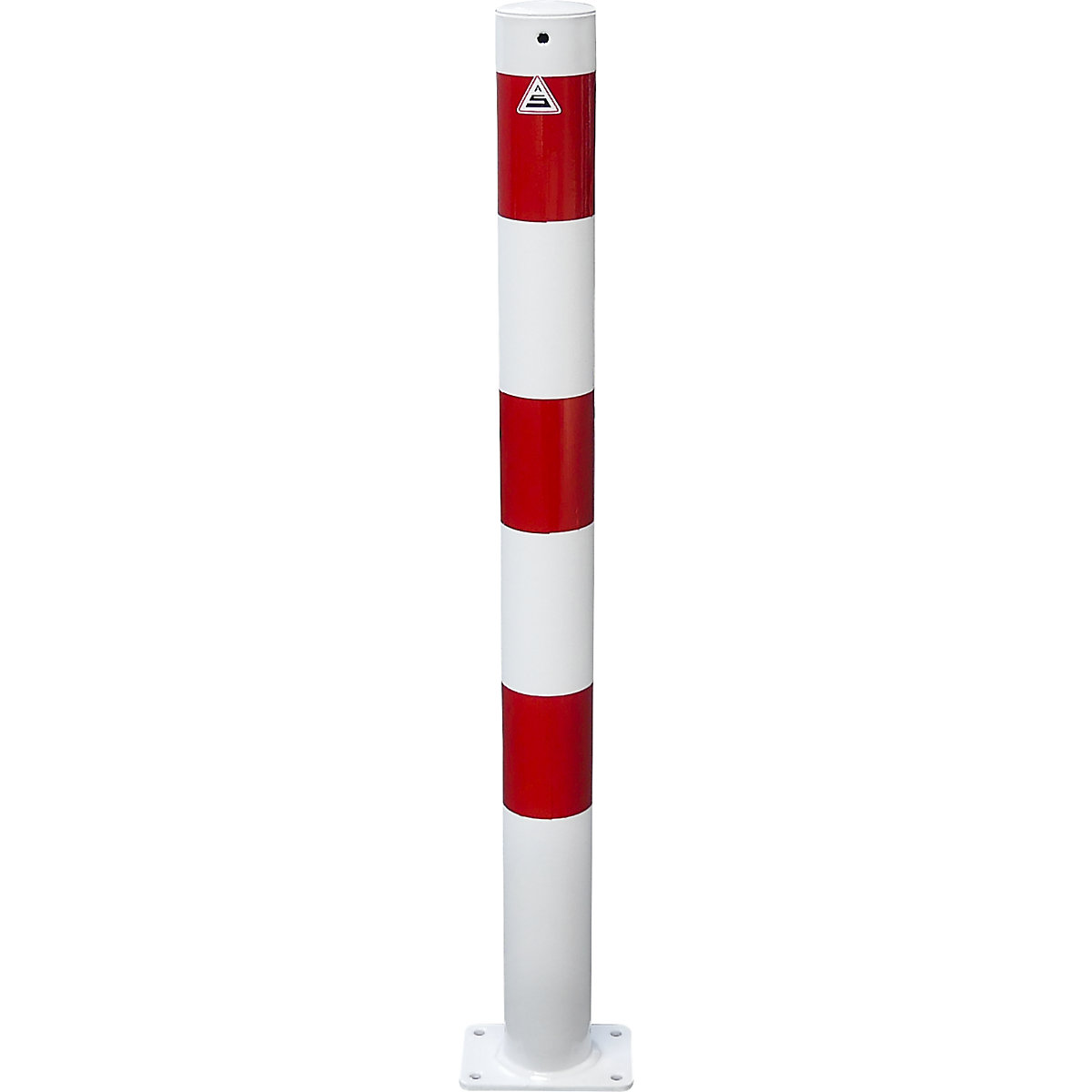 Słupek odgradzający, Ø 76 mm, biały / czerwony – Schake