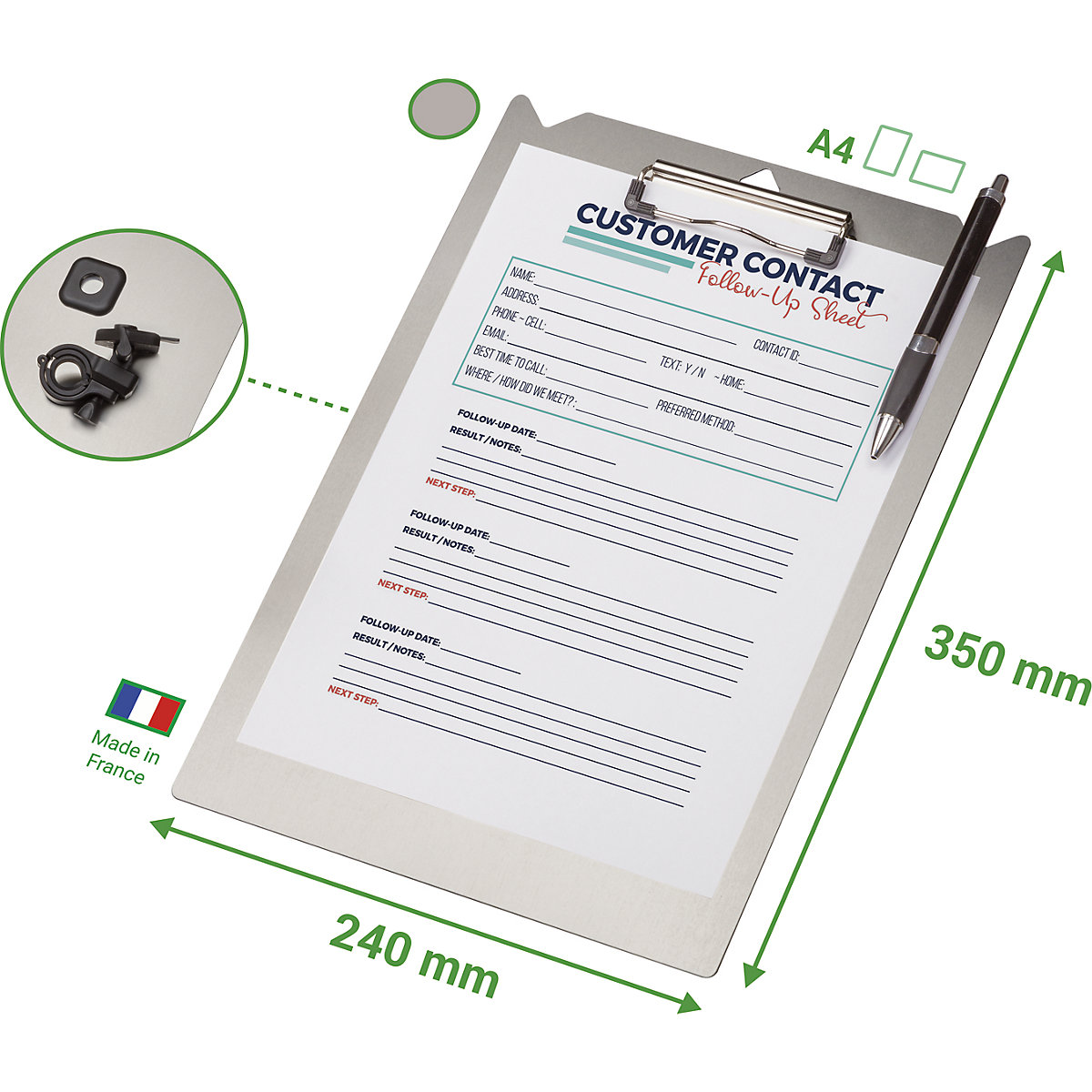 Aluminium clipboard – Tarifold (Product illustration 4)-3