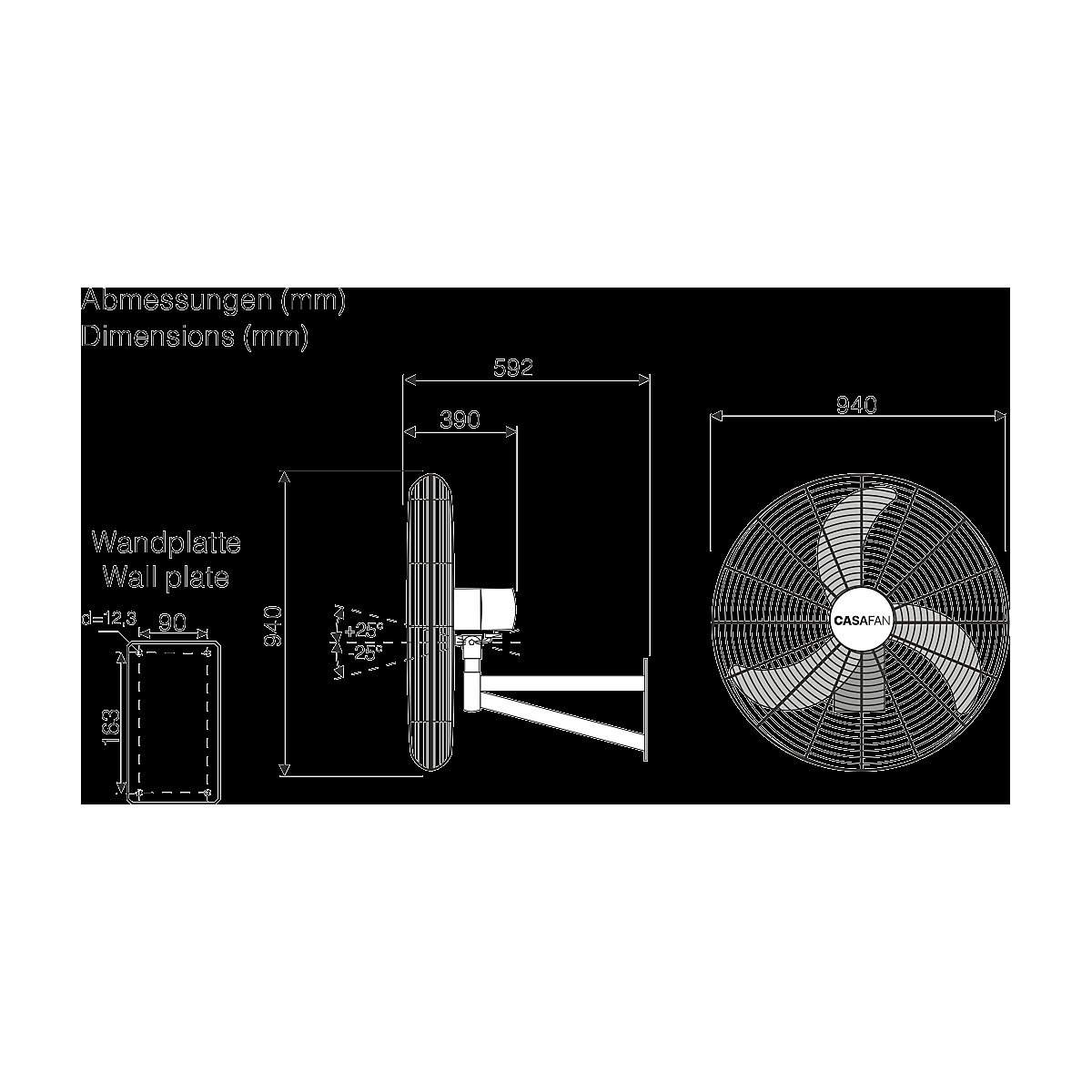 WM-w 9 Silent Power wall fan (Product illustration 4)-3