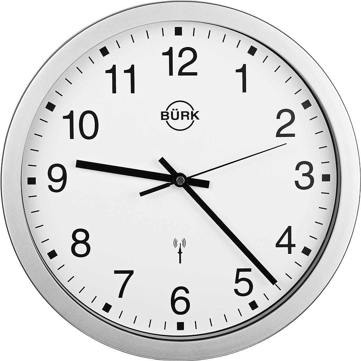 Wall clock made of ABS plastic, silver, Ø 300 mm