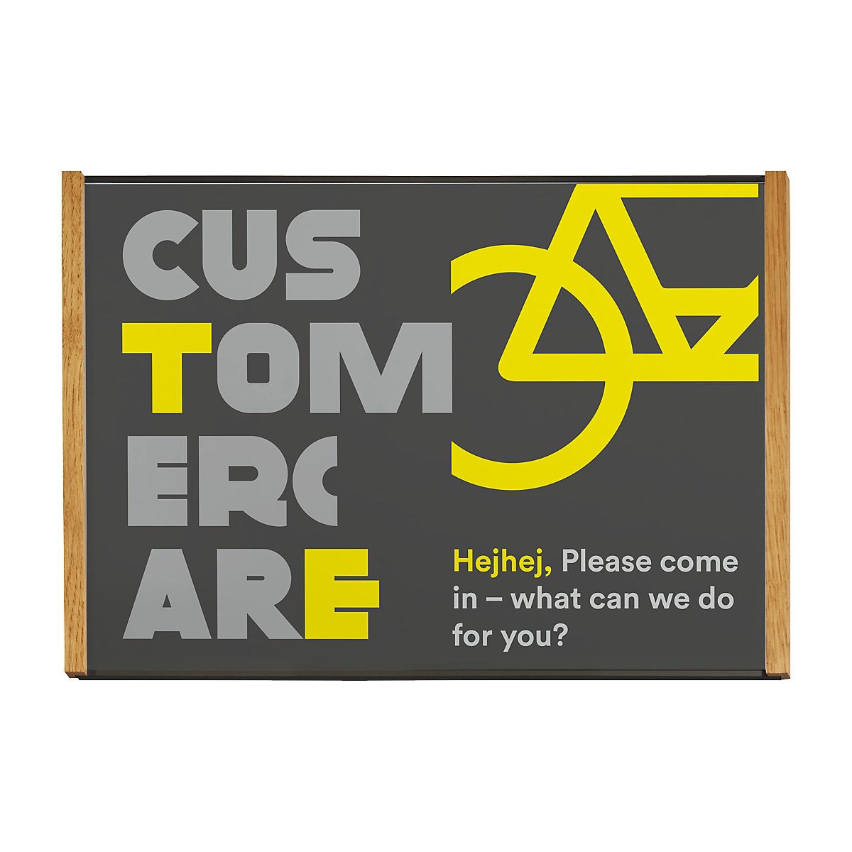 Aluminium-wood series direction sign, black