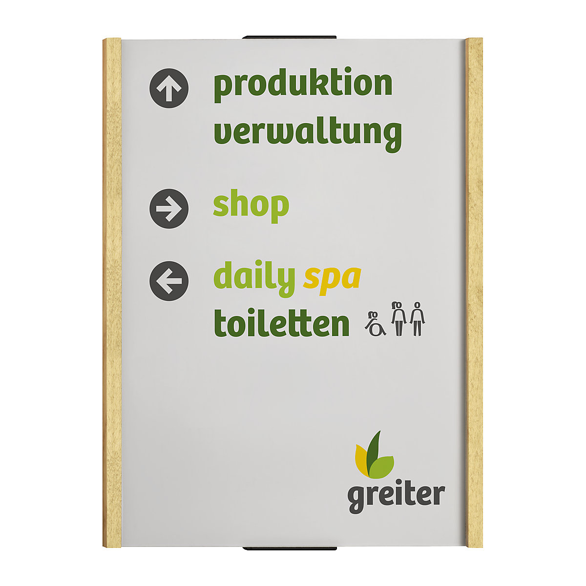 Aluminium-wood series direction sign