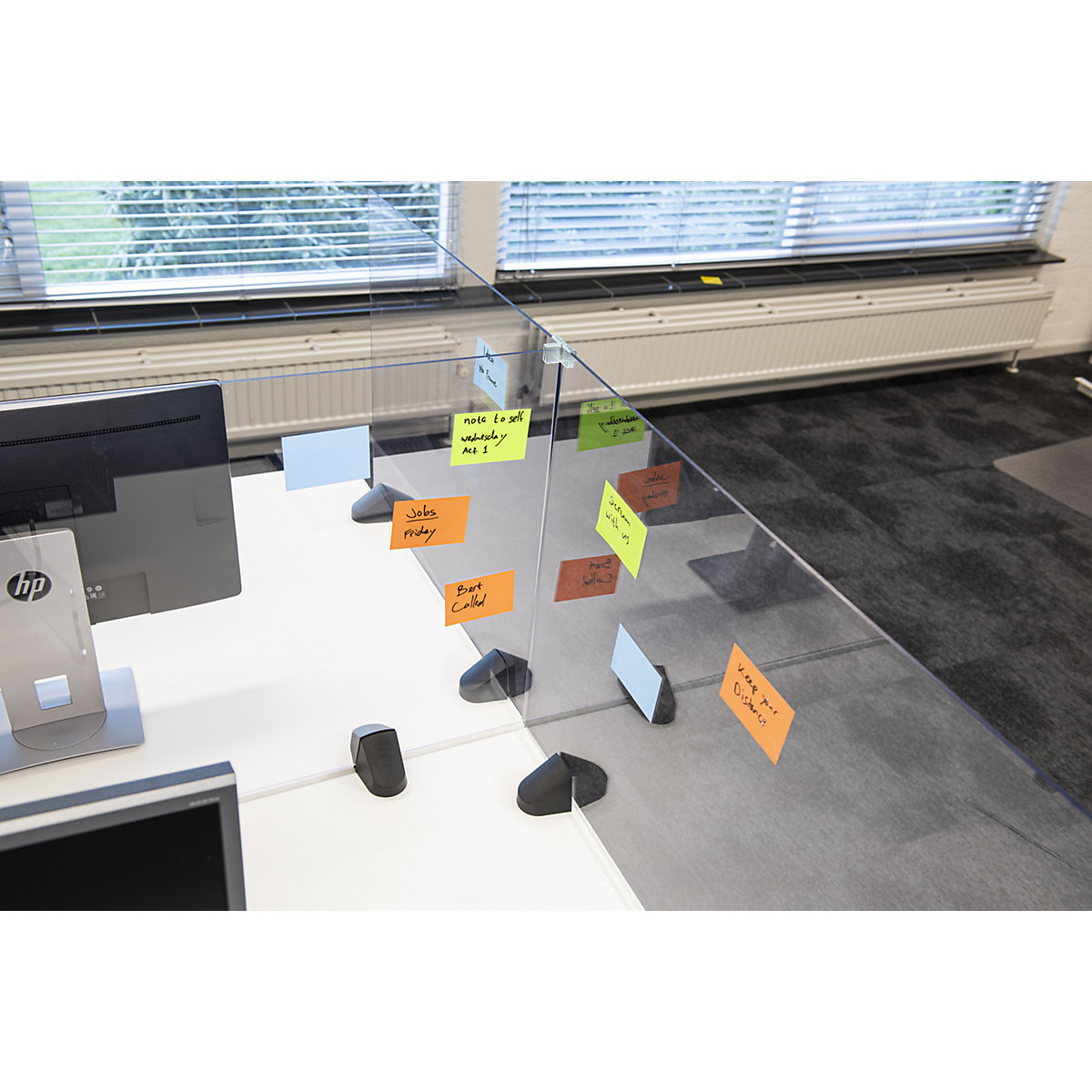 Desk partition for a double workplace – SMIT VISUAL (Product illustration 2)-1