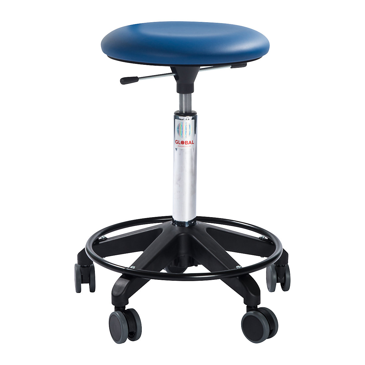 Industrial stool, height adjustable