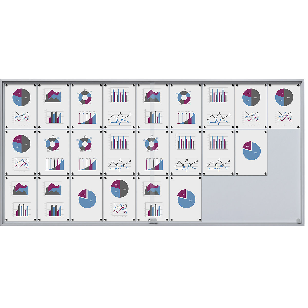 Display case with sliding doors – eurokraft pro (Product illustration 2)-1