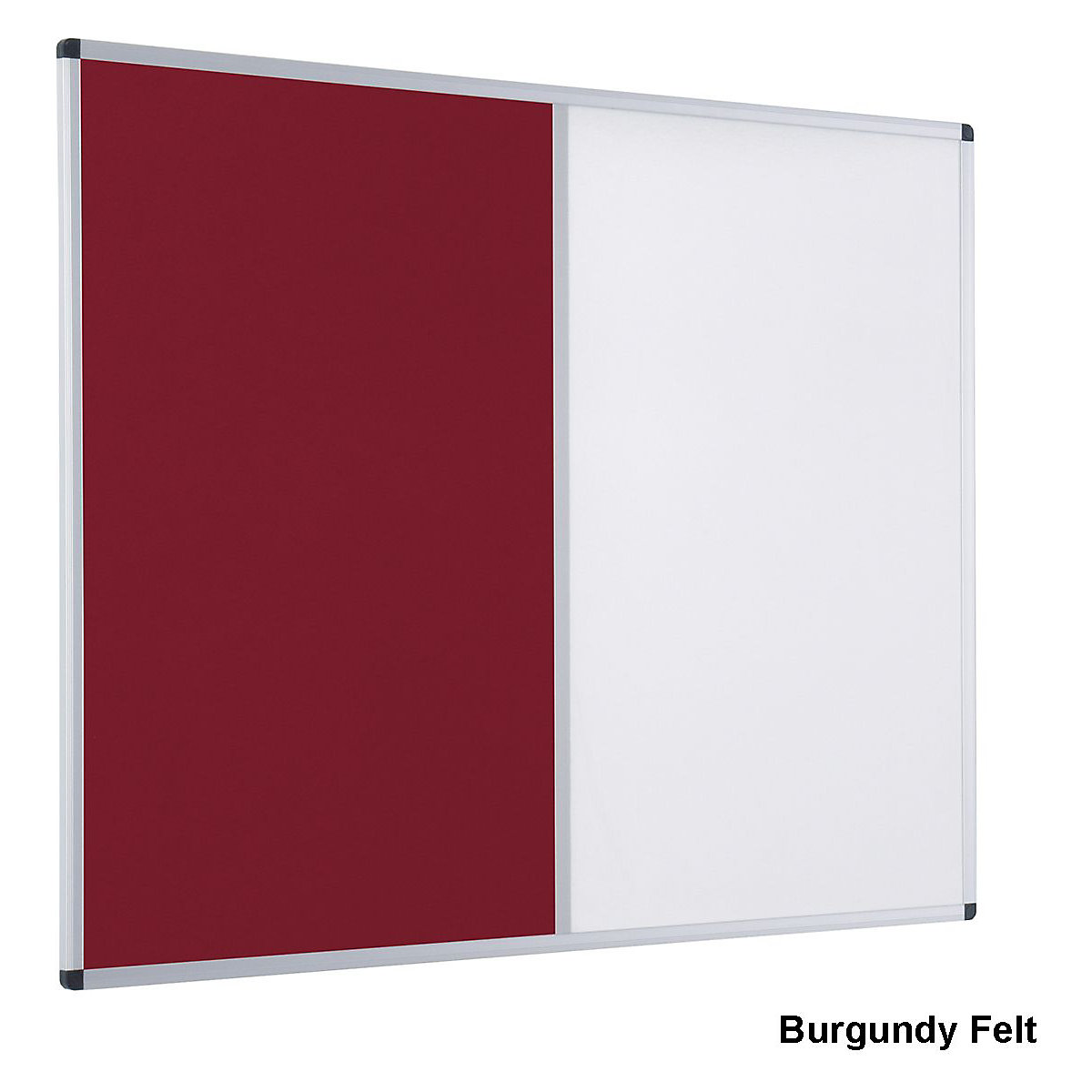 Aluminium Framed Dual Noticeboard | Drywipe Whiteboard/Pin Board Combination 1200 x 1800 mm, Aluminium Framed Dual Noticeboard | Drywipe Whiteboard/Pin Board Combination 1200 x 1800 mm, Aluminium Framed Dual Noticeboard | Drywipe Whiteboard/Pin Board Combination | Burgundy Felt | 1200 x 1800 mm-0