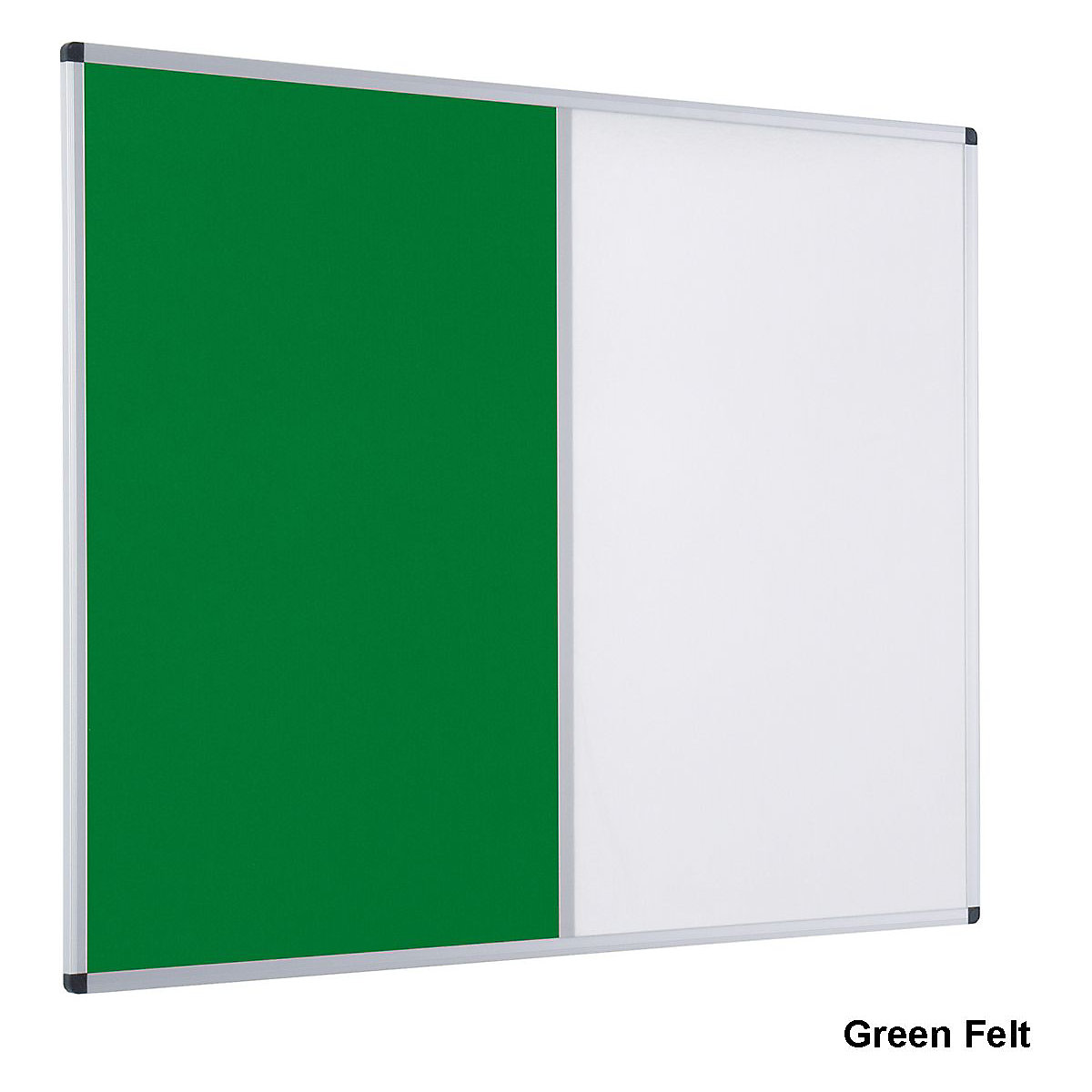 Aluminium Framed Dual Noticeboard | Drywipe Whiteboard/Pin Board Combination 1200 x 1800 mm, Aluminium Framed Dual Noticeboard | Drywipe Whiteboard/Pin Board Combination 1200 x 1800 mm, Aluminium Framed Dual Noticeboard | Drywipe Whiteboard/Pin Board Combination | Green Felt | 1200 x 1800 mm-3