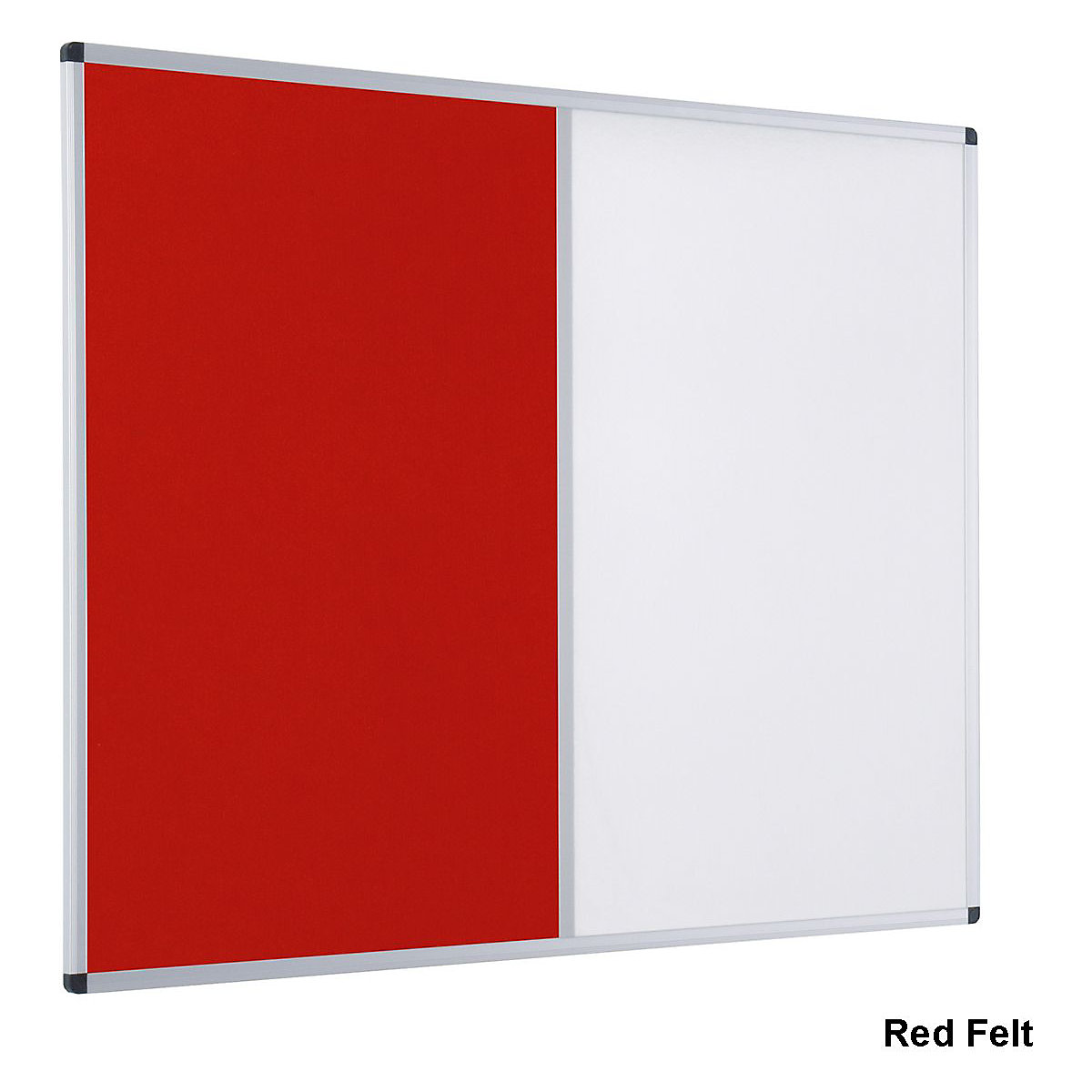 Aluminium Framed Dual Noticeboard | Drywipe Whiteboard/Pin Board Combination 900 x 1200 mm, Aluminium Framed Dual Noticeboard | Drywipe Whiteboard/Pin Board Combination 900 x 1200 mm, Aluminium Framed Dual Noticeboard | Drywipe Whiteboard/Pin Board Combination | Red Felt | 900 x 1200 mm-3