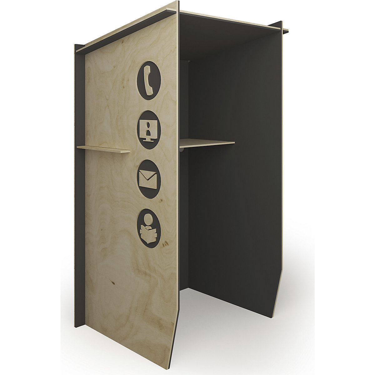1 Person Acoustic Phone Booth, 1 Person Acoustic Phone Booth, 1 Person Acoustic Phone Booth | Dark Grey-0