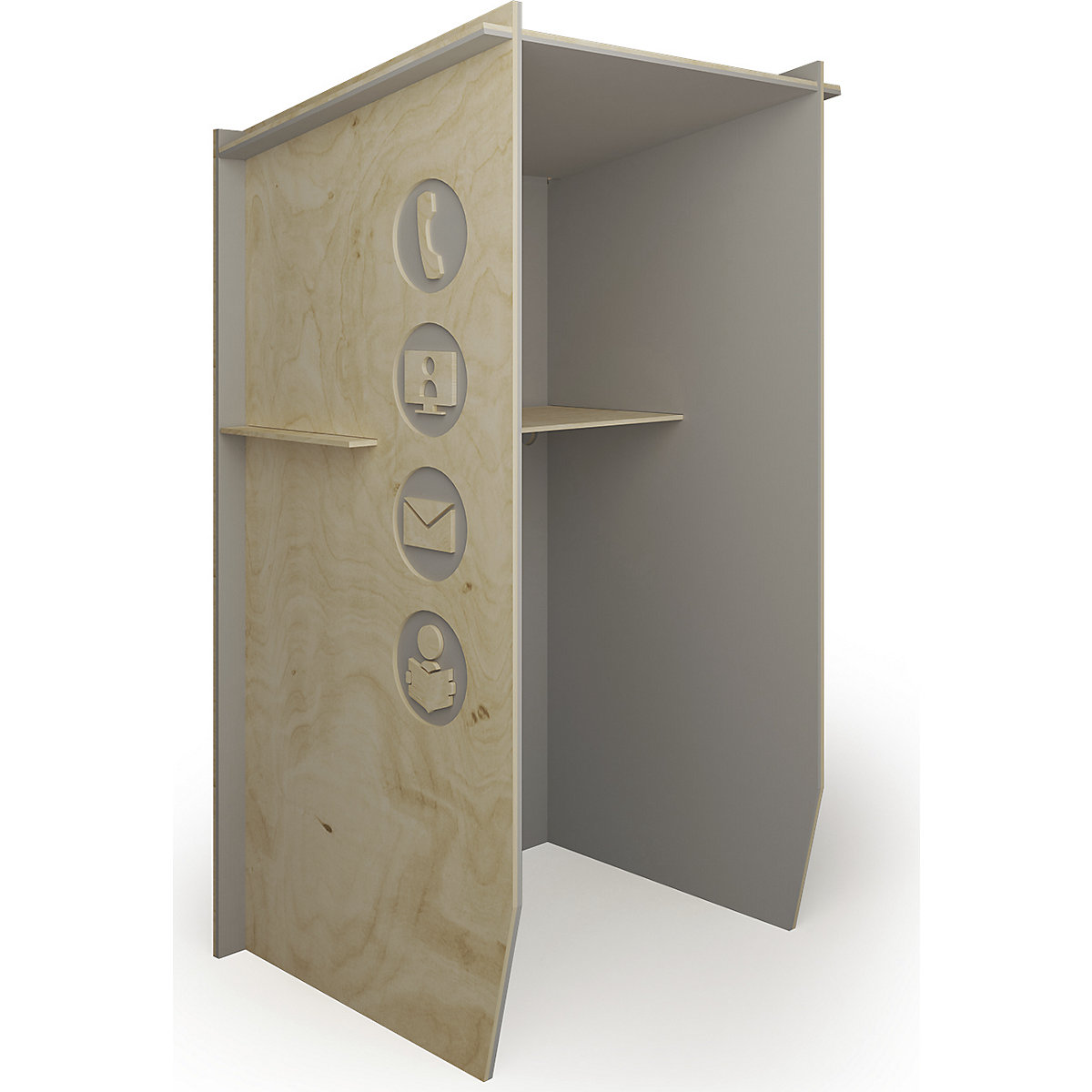 1 Person Acoustic Phone Booth, 1 Person Acoustic Phone Booth, 1 Person Acoustic Phone Booth | Silver Grey-0