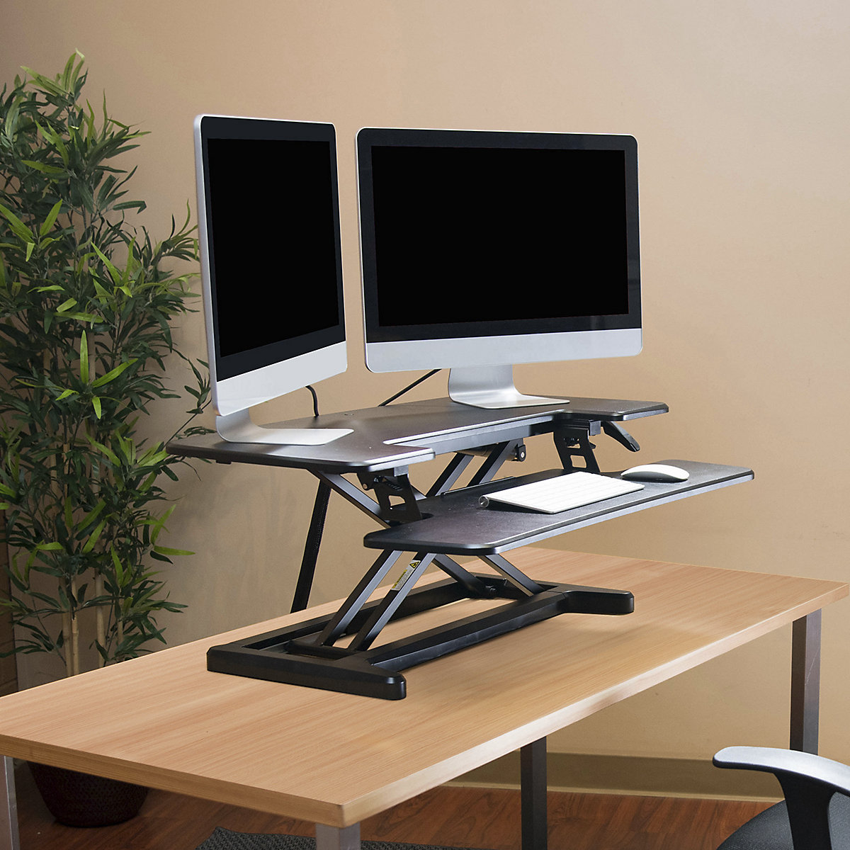 2 Level Height Adjustable Sit Stand Workstation for Desks (Product illustration 3)-2