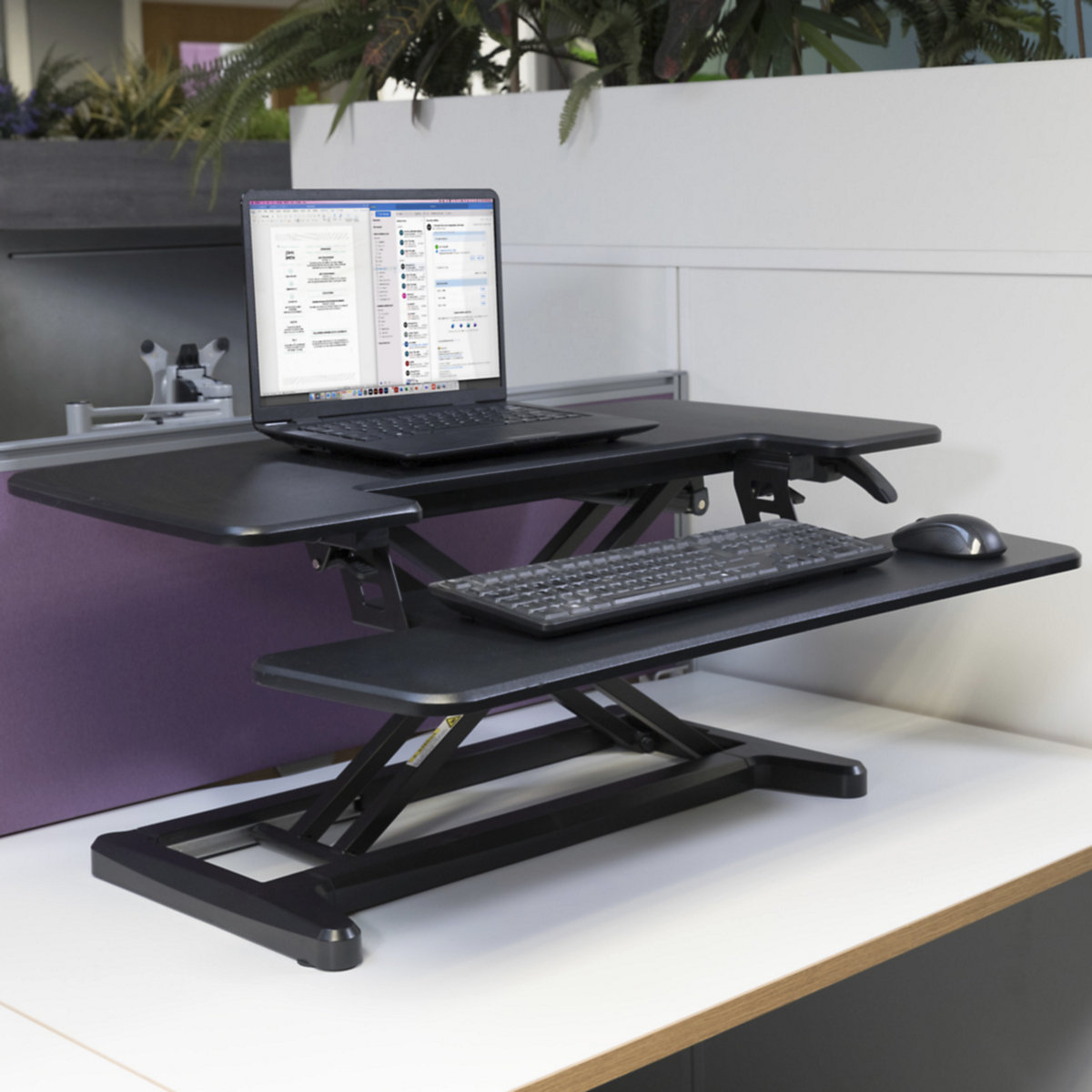 2 Level Height Adjustable Sit Stand Workstation for Desks (Product illustration 2)-1