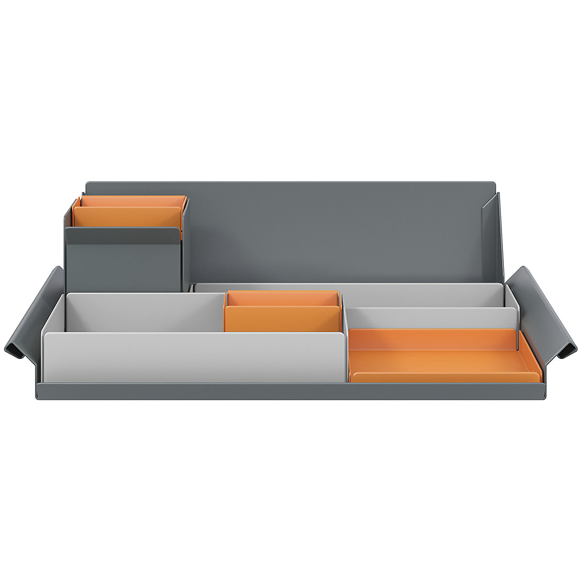 Bisley Mosaic Desktop Storage Trays, Bisley Mosaic Desktop Storage Trays, Bisley Mosaic Desktop Storage Trays | Goose Grey/Bisley Orange | 8 Trays-0
