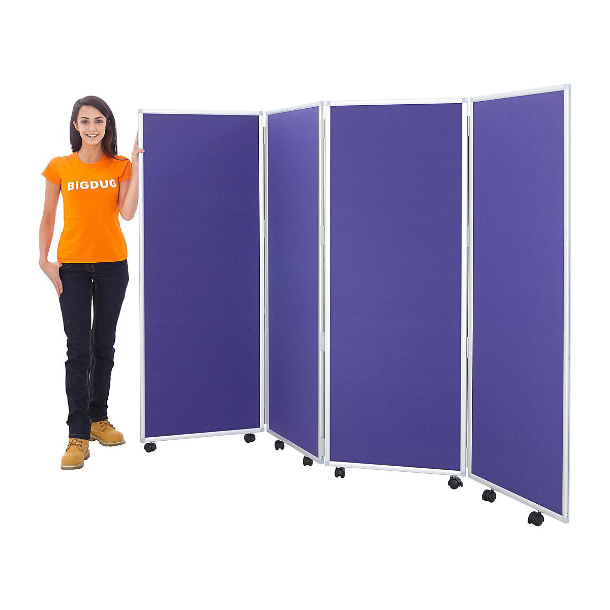 Concertina Room Dividers 4 Panels | 1500h mm | Woolmix Fabric (Product illustration 2)-1