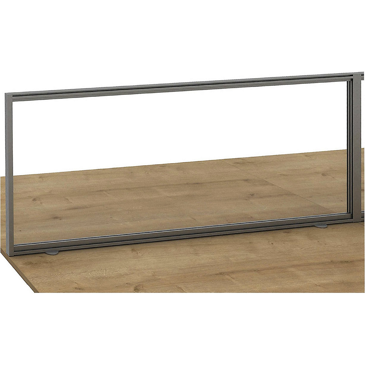 Defense Glazed Desktop Screens, Defense Glazed Desktop Screens, Defense Glazed Desktop Screens | 600h x 800w mm | Rear of Desk | Silver-0