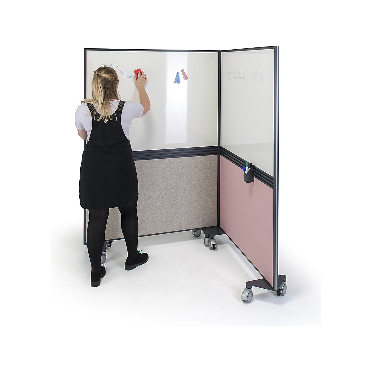 Moto Mobile Whiteboard and Fabric Screen (Product illustration 2)-1