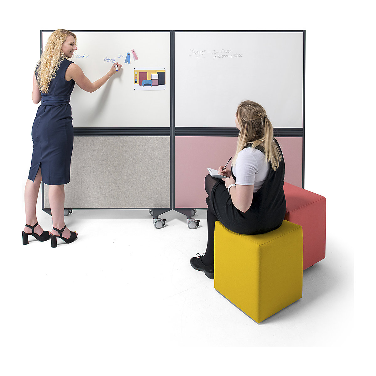 Moto Mobile Whiteboard and Fabric Screen (Product illustration 3)-2