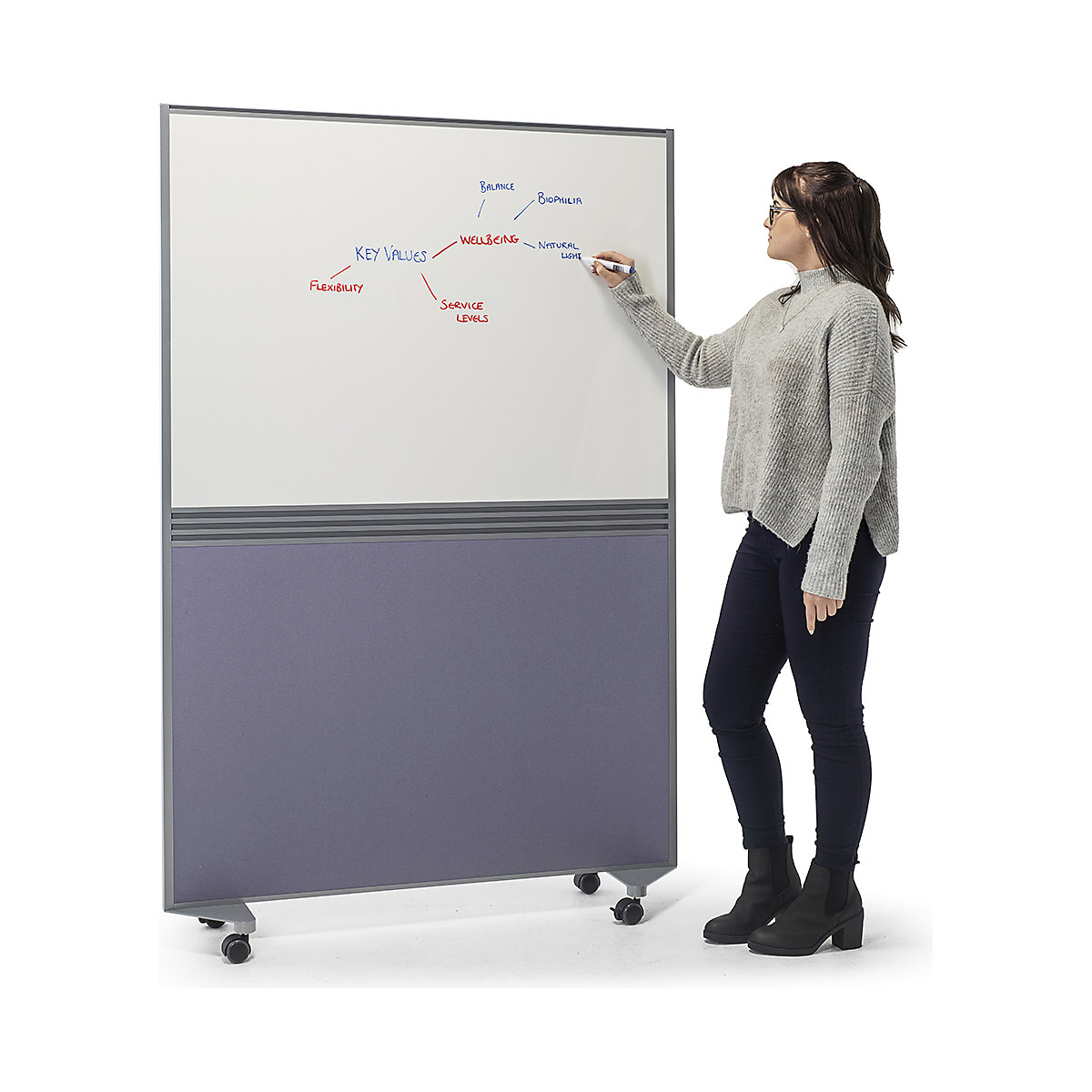 Moto Mobile Whiteboard and Fabric Screen (Product illustration 4)-3