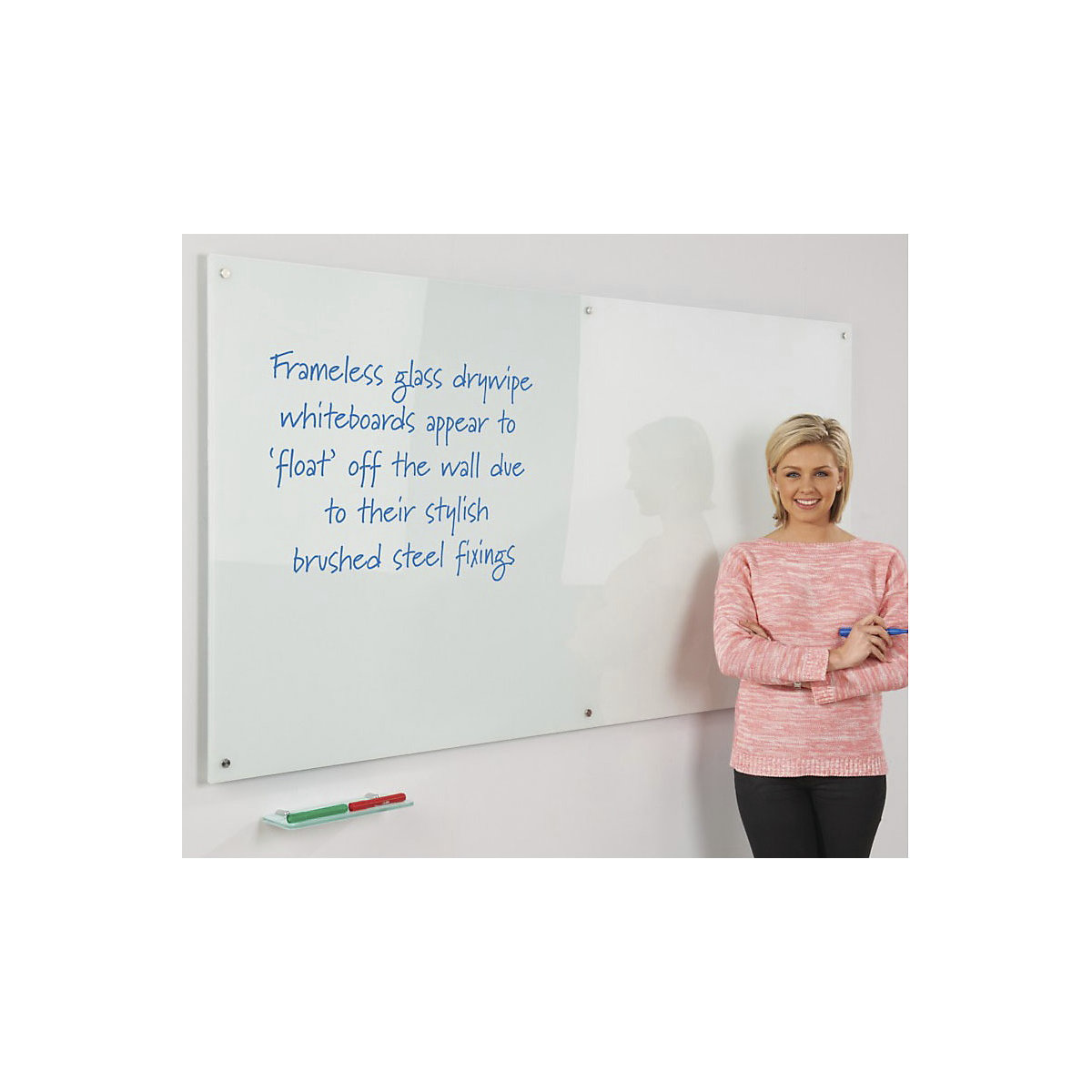 Write-On Coloured Magnetic Glass Drywipe Boards (Product illustration 3)-2