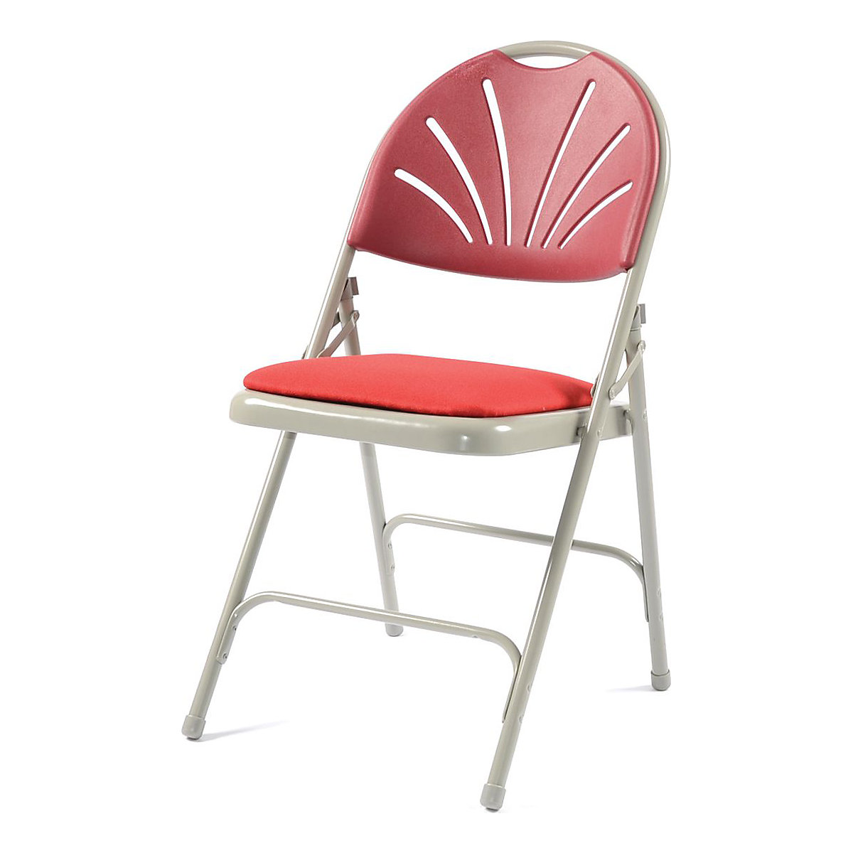 2600 Series Folding Chairs (Pack Of 4), 2600 Series Folding Chairs (Pack Of 4), 2600 Series Folding Chair Pack of 4 Red And Grey 870h x 470w x 540d mm-2