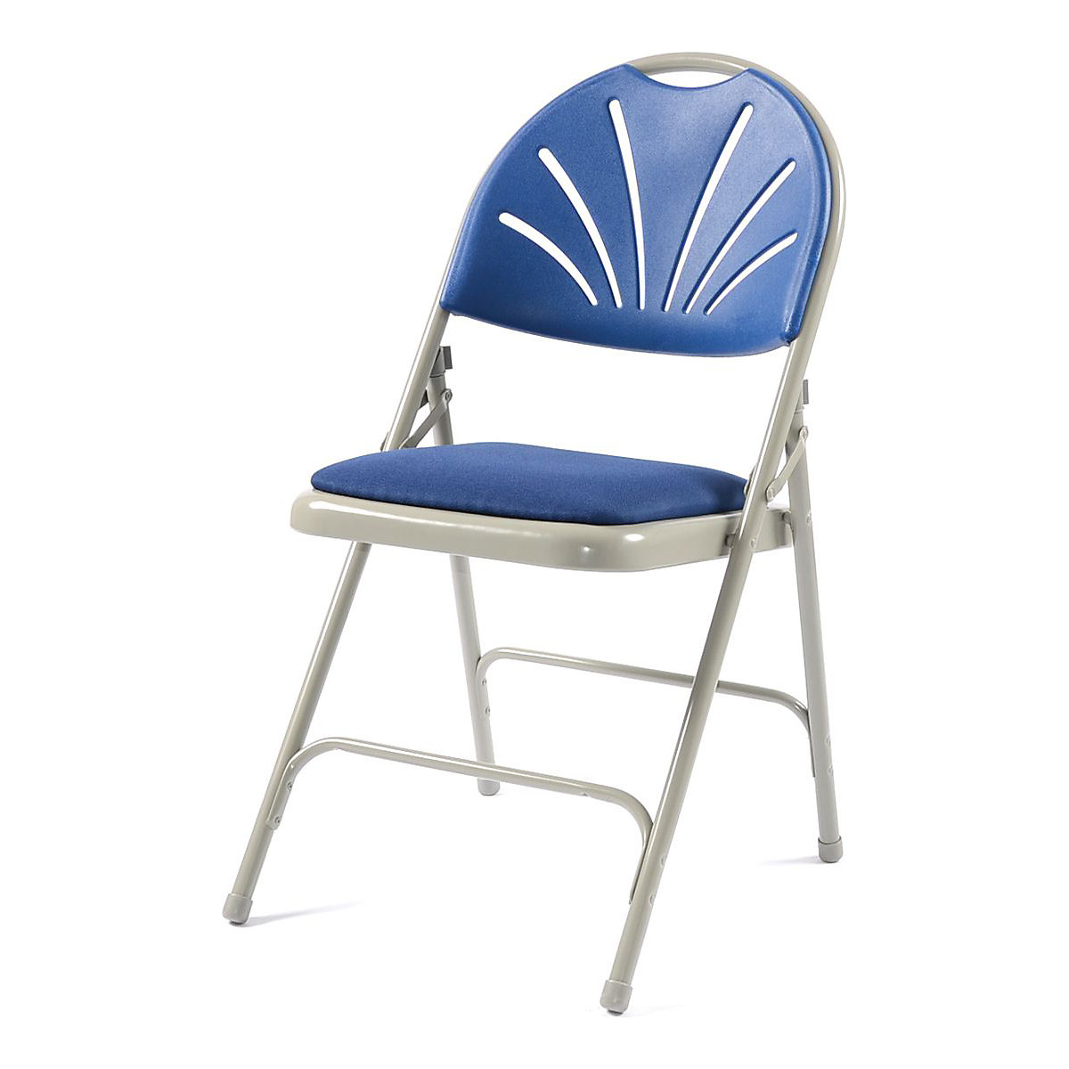 2600 Series Folding Chairs (Pack Of 4), 2600 Series Folding Chairs (Pack Of 4), 2600 Series Folding Chair Pack of 4 Blue And Grey 870h x 470w x 540d mm-0