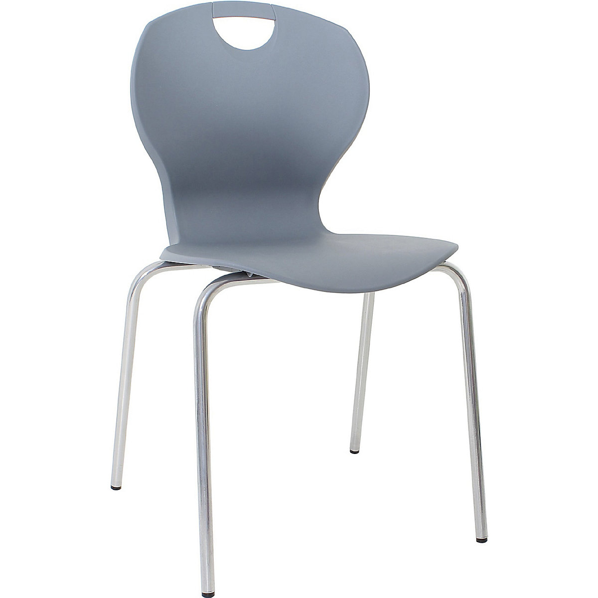 Evo Polypropylene Four Leg Bistro Chairs, Evo Polypropylene Four Leg Bistro Chairs, Evo Polypropylene Four Leg Bistro Chairs | Grey Frame | Slate Seat Colour-1