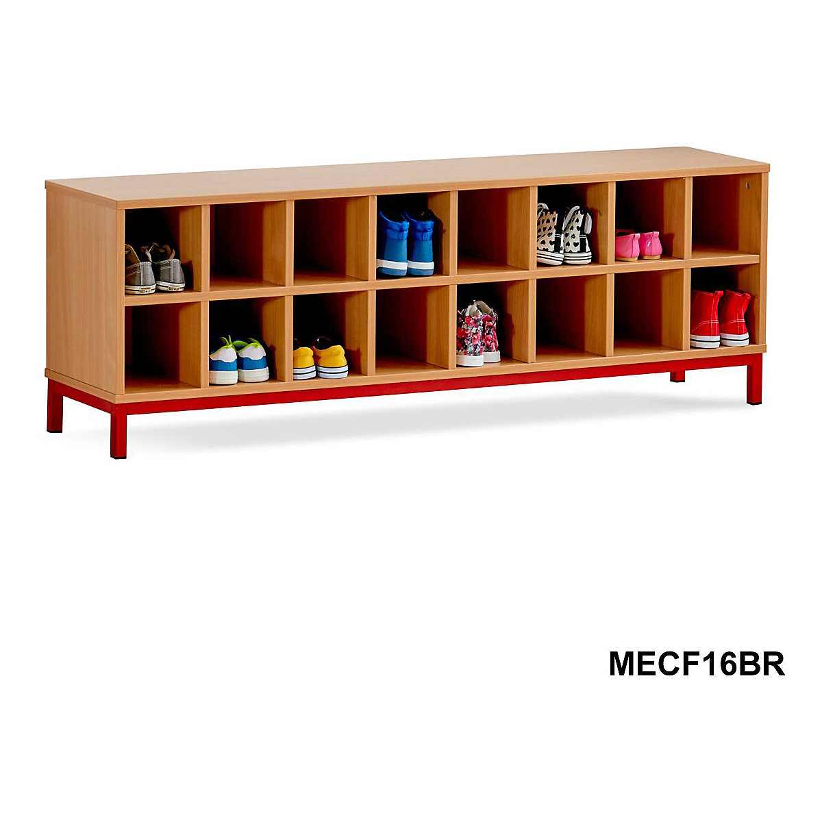 Classroom Storage Benches with 16 Open Compartments (Product illustration 2)-1