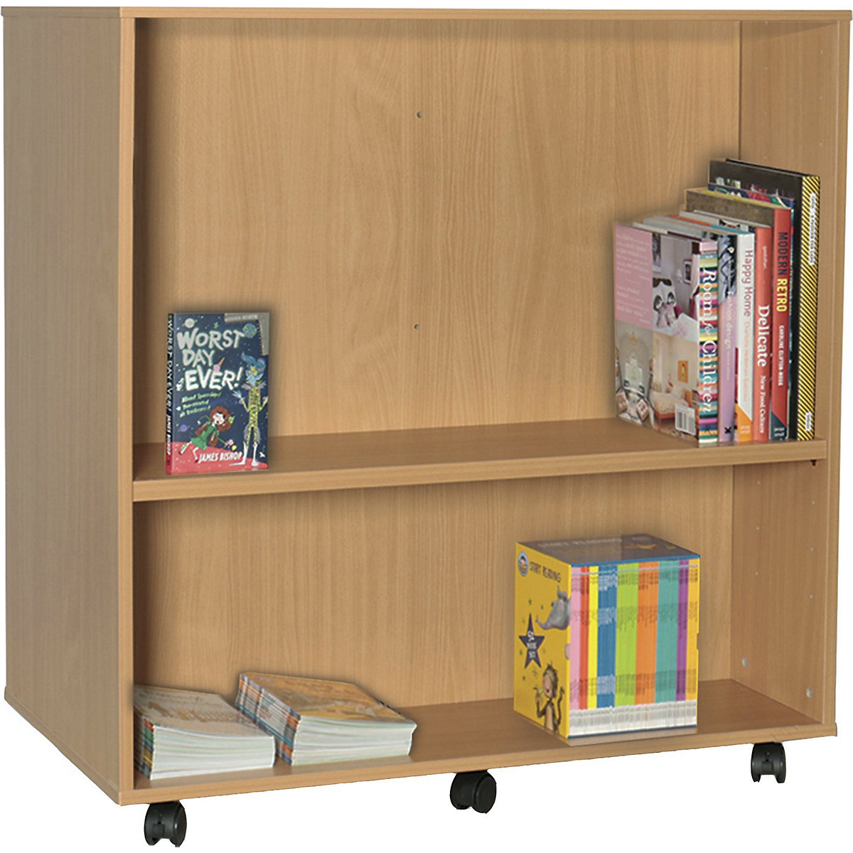 Mobile Double Sided Library Bookcase (Product illustration 4)-3