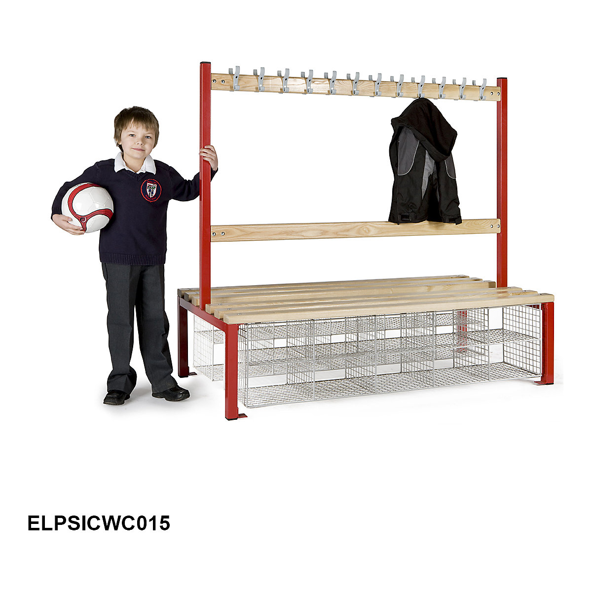Elite Primary School Island Changing Room Benches with Shoe Compartments (Product illustration 2)-1