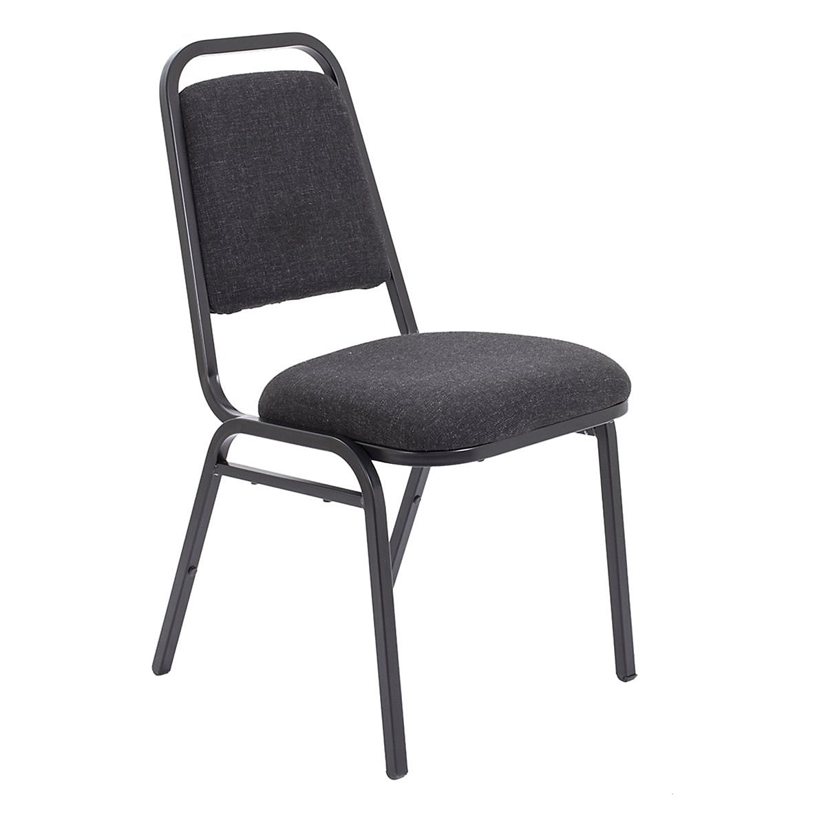 Banquet Chairs, Banquet Chairs, Banquet Chair Charcoal Fabric Seat With Black Steel Frame-0